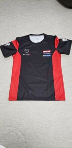 日産NISMO AUTHENTIC チームTシャツ　半袖Tシャツ　XLサイズ　MIZUNO社製　ミズノ　ポリエステル　ニスモ　ブラック×レッド　黒　赤