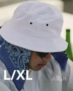 AH.H WHITE BUCKET HAT（Non Wash） L/XL