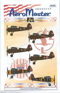 ●蔵出し！ ヒビ割れ　エアロマスターデカール 48-621 1/48 PZL P.11 ①