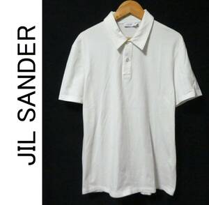 正規品 イタリア製 JIL SANDER ジルサンダー ストレッチコットン 半袖ポロシャツ M 白 ホワイト