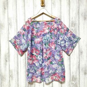 UNIQLO ユニクロ (L)　花柄シアーブラウス