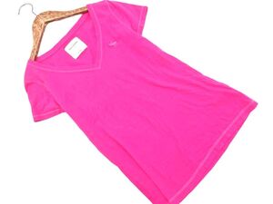 ネコポスOK Abercrombie Kids アバクロンビーキッズ Vネック ワンポイント Tシャツ sizeXL(160〜165cm)/ピンク ■◆ ☆ efb2 子供服