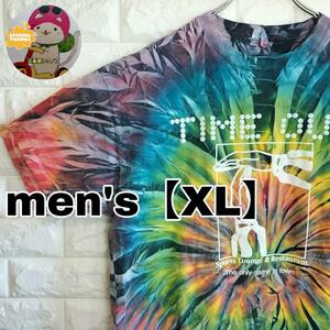 C176【RAINBOW COLORS】Tシャツ タイダイ【メンズXL】