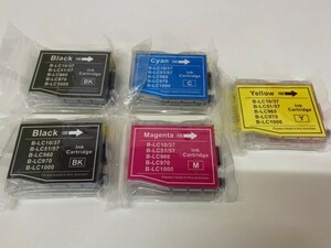 【ＡI雑貨-2】★互換インクカートリッジ★Brother LC10/37 LC51/57 LC960 LC970 LC1000 ★B×2本・C・M・Y　計5個セット★未使用★［KT］