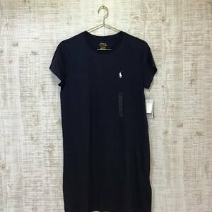 A640◇POLO RALPH LAUREN｜ポロ ラルフ ローレン　美品　シャツワンピ　ネイビー　サイズL