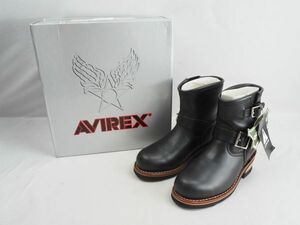 7T240429 未使用/保管品 AVIREX アビレックス バイク/ツーリング ブーツ AV2225 ブラック サイズ/22cm 箱/タグ付 現状品