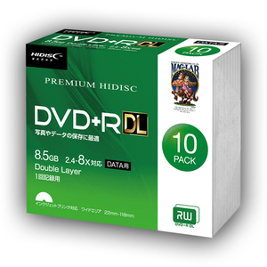 データ用DVD+R DL 10枚パック HIDISC HDVD+R85HP10SC スリムケース入リ