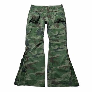 Japanese Label Y2K camo flare pants goa ifsixwasnine kmrii share spirit lgb obelisk 14th addiction archive 00s gunda TORNADO MART