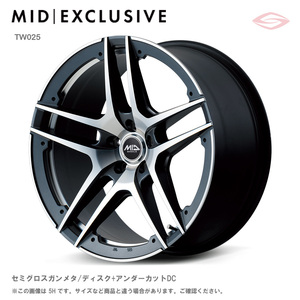 MTW TW025 アルミホイール 1本 20x9.5J +41 114.3 5H (セミグロスガンメタ/ディスク＋アンダーカットDC) / 20インチ TESLA用サイズ