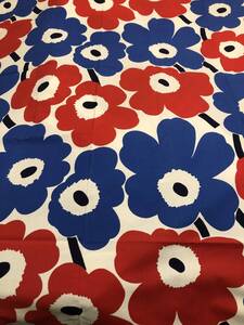 クリックポスト送込♪マリメッコ♪marimekko♪限定色　赤　青　ピエニウニッコ pieni unikko 巾広　チャリティー　　生地 最終