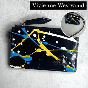 ≫希少品≪ / Vivienne Westwood ヴィヴィアンウエストウッド スプラッシュフラグメントケース カードケース コインケース ブラック オーブ