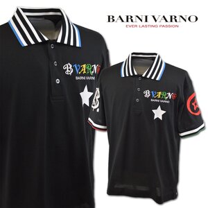 30%OFF【バーニヴァーノ】メンズ 半袖ポロシャツ L 黒 MPL4717-09 BARNI VARNO カジュアル ゴルフ おしゃれ かっこいい 日本製 @