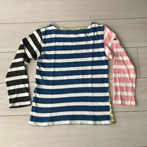 デニム&ダンガリー◆クレイジーボーダーロングTシャツ130cmボートネック◆重ね着にゴートゥハリウッド◆groovy colorsグルービーカラーズ