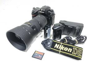 1円～☆【Nikon D2H + Nikon ED AF NIKKOR 80-200mm D】稼動品/セット/ボディ/レンズ/Sandisk4GB/ストラップ/EL-EL4/MH-21☆