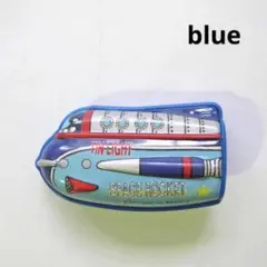 ブリキライターケース(ロケット)ブルー ブリキのおもちゃヴィンテージ昭和レトロ