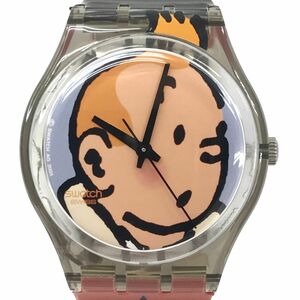 新品 Swatch スウォッチ TINTIN タンタンの冒険 腕時計 GM165 クオーツ コレクション 本 キャラクター 可愛い イラスト 電池交換済 動作OK