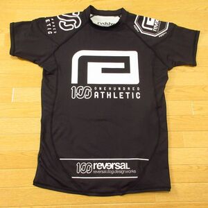 ◎reversal リバーサル 100 ATHELETIC ワンハンドレッドアスレチック◆ラッシュガード ストレッチ 宇野薫 MMA 格闘技◆メンズ 黒 M◆A6115