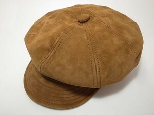 【送料無料 即決】New York HatニューヨークハットNewYorkHat Suede Spitfireスエード革製 レザー素材キャスケットRust L 新品 MADE IN USA