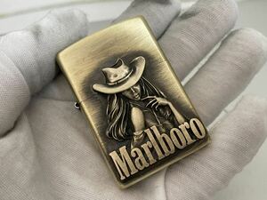 1円 ZIPPO ライター マルボロ Marlboroジッポ Zippoオイルライター真鍮製 中古品 喫煙グッズ ジッポー 火花確認済R673722