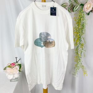 タグ付き 未使用 ELLE HOMME 半袖カットソー Tシャツ イラスト プリント 白 ホワイト 88〜96 メンズ エレオム イトキン