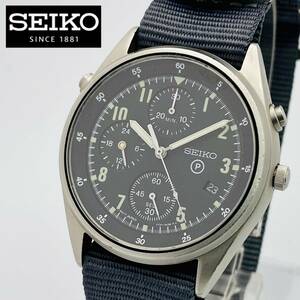 【極希少 実物】SEIKO セイコー イギリス空軍 GEN2 7T27-7A20 クロノグラフ/パイロット/軍用/ミリタリー/ヴィンテージ/メンズ 腕時計/黒/95