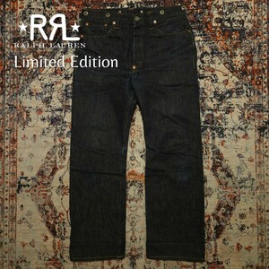 【Limited Edition】 RRL Buckle Back Rigid Jeans 【32×30】 バックルバック リジット ジーンズ USA製 デニム レザー 濃紺 Ralph Lauren