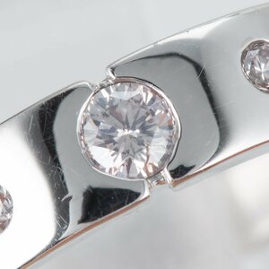 合計0.18ct　ピンクダイヤモンドを使用したシンプルなプラチナ製リング 送料無料　12号　重ね付け　バンド