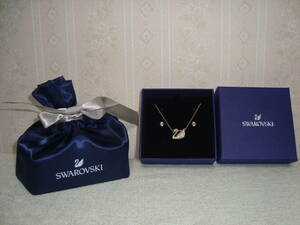 【即決】新品☆SWAROVSKI☆スワロフスキー☆SWAN:SET CRY SSHA/GOS☆ペンダント×ピアス☆5030717