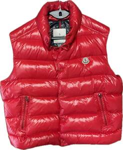 サイズ6 MONCLER　モンクレール　TIB GILET ダウンベスト レッド　赤　定番商品　XXXL　３L