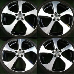 ★中古品★VW フォルクスワーゲン ゴルフ7 GTI 純正 アルミホイールタイヤ 4本 18ｘ7.5J +49 112-5H タイヤおまけ【他商品と同梱歓迎】