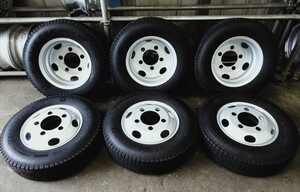 送料無料　スタッドレス　195/85R16　BS　W989　23年　三菱キャンター　ふそう　ローザ　新車外しXAC16×5.5K　5穴　美品　6本セット