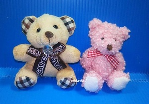 ☆Teddy bear☆テディベア☆マスコット☆ぬいぐるみ☆キーホルダー☆セット☆ブラウン☆ピンク☆クマ