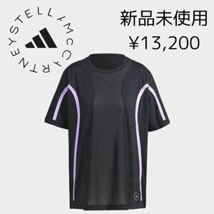 送料無料 2XOTサイズ 新品 adidas by Stella McCartney 半袖Tシャツ アディダスバイステラマッカートニー 未使用 黒 ブラック 3XL 4L