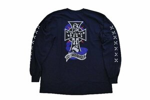 JB即決★ JAY ADAMS ジェイ・アダムス 　100%=SKATEBOARDER CROSS クロス　ロングスリーブ ロンT　NAVY 紺 ネイビー XLサイズ 新品