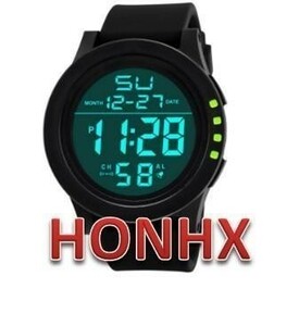 ◆新品◆ダイバーズタイプ　HONHXグリーンドット アウトドア　新品未使用　腕時計　デジタル　３気圧防水