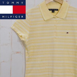 トミーヒルフィガーTOMMY HILFIGER■半袖ポロシャツ ボーダー プルオーバー■L/G■イエロー×ホワイト※2414017