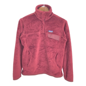 patagonia パタゴニア リツール スナップT フリースジャケット アウトドア レッド (レディース M) 中古 古着 R0878