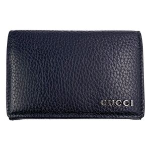 【中古】 GUCCI グッチ 771152 AABXM 1000 ロゴ カードケース ウォレット財布 名刺入れ ブラック レザー24034067 SA