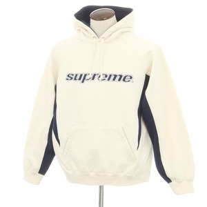 【中古】シュプリーム Supreme 2024年秋冬 Division Hooded Sweatshirt パーカー ナチュラルxネイビー【サイズL】