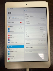 【管理番号-P60】Apple　iPad mini 2　ME280J/A　Wi-Fiモデル　32GB　簡易動作確認済み　初期化済