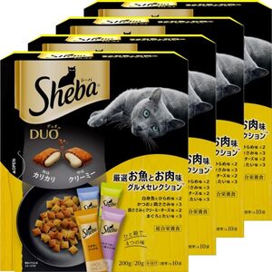 3)厳選お魚とお肉味 1)200g×4個(お試し) シーバ (Sheba) デュオ キャットフード 厳選お魚とお肉味グルメセレクシ