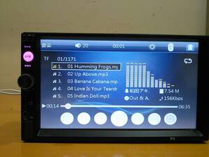 2DIN 7インチ カーオーディオ メディアプレイヤー タッチパネル パワーアンプ内蔵 microSD MP3 MP4