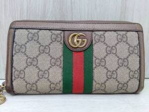 グッチ　GUCCI／GGスプリーム 523154／ラウンドファスナー　長財布