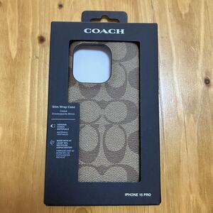 COACH IPHONE15Pro ケース シグネチャー キャンバス ベージュ