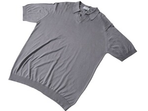  メンズ XL ジョンスメドレー 最高級コットン スキッパーポロシャツ NOAH COBBLE GREY JOHN SMEDLEY イギリス製★