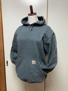 A☆美品☆カーハート Carhartt☆スウェットパーカー　裏起毛 プルオーバーパーカー メンズ S 170cm グレー 古着　ストリート カジュアル