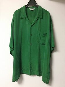 unused 17SS オープンカラーシャツ キュプラ 3 US1285 オーバーサイズ グリーン 緑 レーヨン