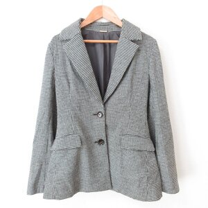 美品 22AW SNIDEL スナイデル 千鳥格子柄 ストレッチ シングル 2B バリエオーバージャケット SWFJ224057 0 ブラック ◆