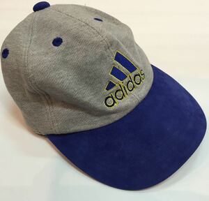 90s 美品 希少 adidas EQUIPMENT EQT CAP アディダス エキップメント ロゴ キャップ 灰青