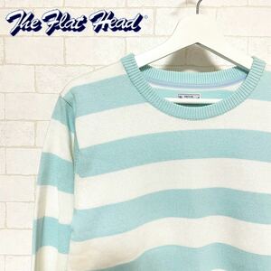 THE FLAT HEAD フラットヘッド コットンリネンラミーニットクルーネック サックスカラー 36